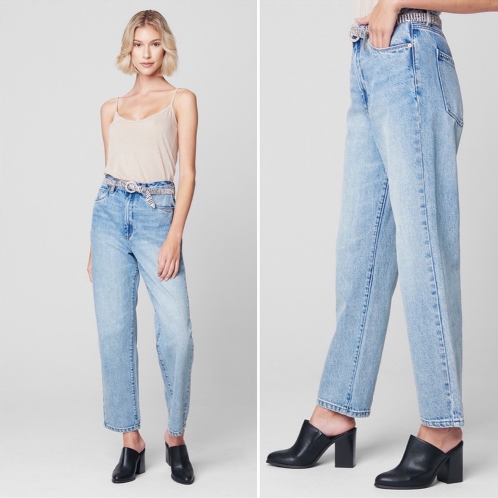 Blank NYC The Howard Mid Rise Loose Fit Jeans Size 28 Light Wash Denim Classic